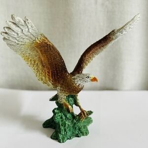 Bald Eagle Statue 8" Rubber Figurine Bird Sculpture Patriotic American Decor VG
